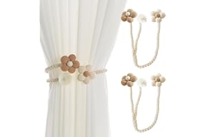 Hotipine 2 Pezzi Fermatende per Tenda, Gancio Libero Fermatende Corda Fermatenda Tenda in Cotone Naturale (2 x Cachi, 50CM)