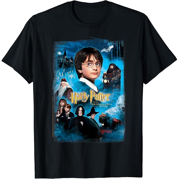 Maglietta Nera Harry Potter Maglietta Harry Potter Quidditch - Scegli La Tua Casa Di Hogwarts