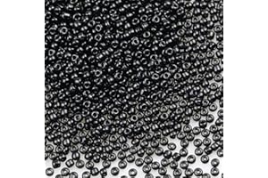 Bala&Fillic perles de rocaille 3mm noire couleur 3600pcs/100Grammes, 8/0 perles de verre pour fabrication de bracelets colliers et boucles d'oreilles (noir)