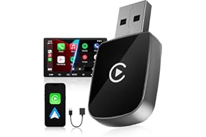 WityEye CarPlay und Android Auto Wireless Adapter 2 In 1, V5.3 Bluetooth Stabile Verbindung, 5.8 GHz WiFi Schnelle Datenübertragung, USB C/A, für Apple iPhone iOS 10+, Smartphone Android 11+