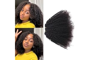 YAYAHAIR Mongolian Afro Kinky Curly Bundles Human Hair 4B 4C Afro Kinky Bulk Human Hair Bundles 18 Inch Unprocessed Brazilian Remy Virgin Hair Curly Weave Hair Bundle for Women Natural Black Color
