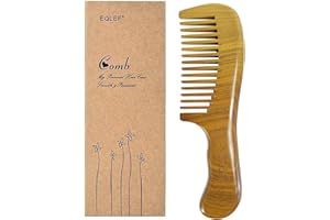 EQLEF Green sandalwood wide-tooth Natural comb, Large sandal wood comb anti static comb