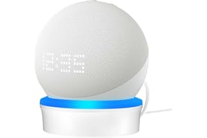 Agandax Soporte para Dot 4/5 Generación, Accesorios Base Ahorro Espacio con Gestión de Cables Incorporada para Dormitorio, Soporte Mesa para Dot 4.ª con Guía de Luz Efecto Halo Mejorado