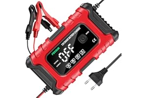 NWOUIIAY Chargeur Batterie Auto Portable 6A 12V Chargeur de Batterie Automatique avec Écran LCD Mode Hiver et Été et Fonction de Maintenance pour Voiture Moto Camion etc