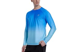Roadbox Men's UPF 50+ Swim Rash Guard Vest, Long Sleeve UV Sun Protection Shirts, Quick Dry Diving Surfing Watersports Tops