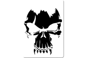Herterich Products | Airbrush Schablone | Skull Totenkopf Stencil | Hochwertige Mylarfolie | Lösemittelbeständig | Tattoo und Graffiti Vorlage