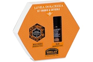 Helan, Dolcezza - Set Unghie con Olio Cuticole Unghie 25ml + Maschera Nutriente 25ml, Set Manicure Kit Unghie a Base di Olio di Ricino, Olio di Mandorle Dolci, Burro di Karitè Ideale come Regalo Donna