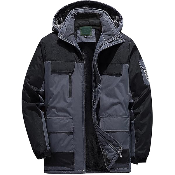 Generisch Winterjas voor heren, oversized winterjas, ski-jack, warme wollen jas, outdoor, wandelpak, 5XL, 9XL, grijs, 5XL Generisch Winterjas voor heren, oversized winterjas, ski-jack, warme wollen jas, outdoor, wandelpak, 5XL, 9XL, grijs, 5XL
