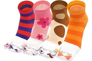 ZAKASA Chaussettes Japonaises Tabi Femme: Chaussettes Flip-Flop Sabots Tabi Socks,Coton Chaussettes 2 Orteil,Tabi Split Toe pour Flip Flop tongs Confortable et Respirante,35-41,4 paires
