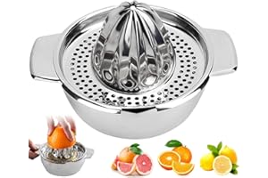 KINGOZOYI Spremiagrumi Manuale, Spremiagrumi a Mano per Arance e Limoni, Spremiagrumi Facile da Pulire in Acciaio Inox 201, 12 x 5.3cm