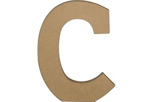 Décopatch AC854C - Un support en papier brun mâché 15x2,5x20 cm, Lettre majuscule C