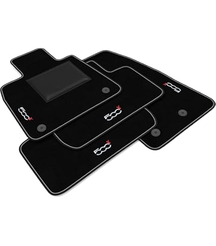 Tapis De Sol Voiture Fiat 500 Hybrid 2020-2025 - 4 Pièces TPE - Imperméable, Antidérapant, Facile à Nettoyer