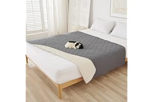 LUKDUNG Manta impermeable para perros de 210 x 210 cm, antideslizante, alfombrilla resistente para perros grandes y pequeños, protección para sofá, cama, asiento de coche, gris