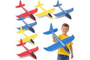 COM-FOUR® 6x frigolitflygplan för barn och vuxna, Stabilt kastflygplan | Glidflygplansmodell - Ultralätt modellflygplan - Frigolitflygplan utan motor