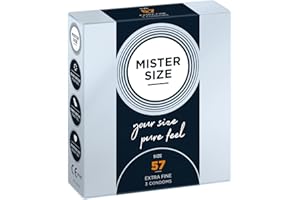 MISTER SIZE 57mm Ultra-Sensitive Condoms for Men - Extra Thin, Extra fine, Extra lube/Made from 100% Natural Rubber Latex in Your Size L - XL/Real Feel Pack of 3