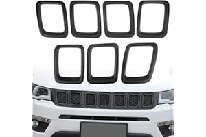 LMYDIDO Inserti per Griglia Anteriore per Jeep Compass MP 2017-2020, Anelli di Protezione per Paraurti, Griglia in Rete, Nero Opaco