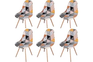 HIGHDI Housse de Chaise Scandinaves Lot de 6, Extensible Housse de Chaise de Salle à Manger, Universelle Couverture de Chaise sans Accoudoirs pour Décoration de Salon Cuisine Maison