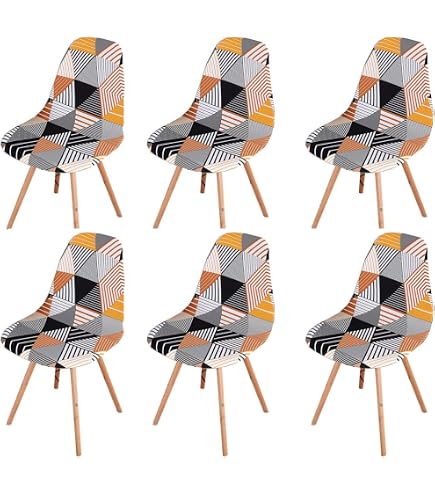 Highdi Lot de 1/2/4/6 Housse de Chaise Scandinaves, Extensible Housse de Chaise de Salle à Manger, Couverture de Chaise sans Accoudoirs pour Cuisine, Salon, Bureau (Fleur Lilas,6 Pieces