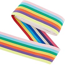FINGERINSPIRE Lot Bandes Élastiques Nylon 5cm - 4 Motifs (Carré, Triangle, Lettre, Cube) - 8 Yards Total - Pour Couture, Ceintures, DIY