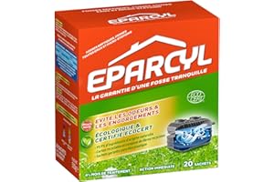 Eparcyl - 20 Sachets - Action Immédiate - 4 Mois et Demi de Traitement - Fosses Septiques - Fosses Toutes Eaux et Micro-Stations - Evite les Odeurs & les Engorgements - Ecologique & Certifié Ecocert