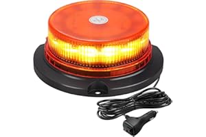 EYPINS 12 LED Luce LED Stroboscopica Lampeggiante di Emergenza con Base Magnetica,Spia d'avvertimento,IP56 Impermeabile,Ambra,per Auto, Camion, Trattore