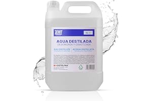 Hostelpak | Agua Destilada 5 Litros/Distilled Water 5L – Agua Desmineralizada y Agua Desionizada, Ideal para Plancha, Tattoo, CPAP, Baterías, Laboratorios y para Plantas - Múltiples Usos (5L)