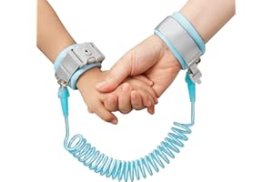 PandaEar Braccialetto Anti Smarrimento, Imbracatura da Passeggio con Guinzaglio di Sicurezza per Bambini, Polsiera per Neonati e Bambini (Blu)