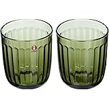 Iittala 1026950 bicchiere d'acqua, verde muschio/trasparente., Ø 9.1cm
