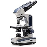 SWIFT SW350B 40X-2500X Magnification, Siedentopf Binocular Head, Research Grade Compound Lab Microscope with 10X and 25X Wide