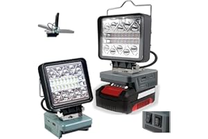 TEPULAS Kabellose LED-Arbeitsleuchte für Einhell, 16W 1800LM heller LED-Baustellenstrahler für Einhell PXC 18V-Akku mit USB-Typ-C-Anschluss für Baustelle Garage Außenprojekt