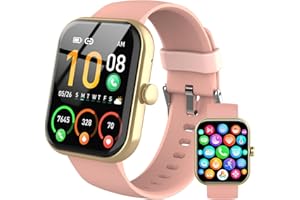 COUCUR Reloj Inteligente Hombre Mujer, 2025 Nuevo 1.96'' Smartwatch Llamada Bluetooth, Pulsómetro/Monitor de Sueño/Podómetro, 110+ Modos Deportivo Hombre,Pulsera Actividad Impermeable IP68 para Android, Rosa