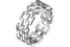 FindChic - Anello Unisex in acciaio inossidabile ipoallergenico, Anello Argento/Oro/Nero, Anello uomo acciao anello donna misura 7-14