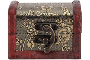 Hztyyier Vintage drewniane pudełko na biżuterię skrzynka dekoracyjna dla kobiet i dziewczyn ozdoby do domu