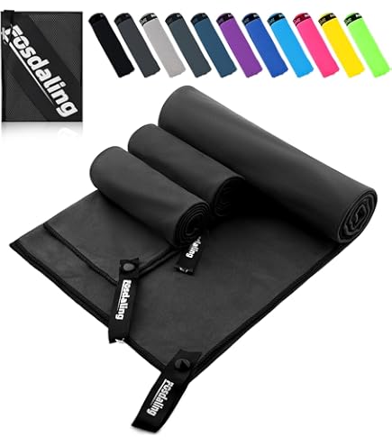 Fosdaling Lot De 3 Serviettes En Microfibre (grandes 160 X 80