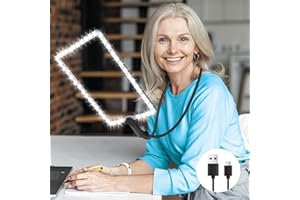 NTRJTRSS Lente D'ingrandimento a Mani Libere con Luce, 1000mAh 50 LED Grandi Lente D'Ingrandimento con Luce USB Ricaricabile Lente d'ingrandimento da Lettura con Collo di Cigno per Anziani, Cucito