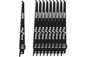 FACHMACH Lame per Sega a Gattuccio 10 Pezzi Lama per Sega a Sciabola Universale 152MM 6T per Taglio di Metallo e Legno Compatibile con Maggior Parte delle Marche, con Scatola (S644D)