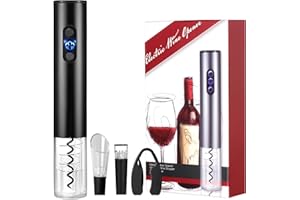 MAGIC SELECT Elektrischer Korkenzieher Wein. Weinöffner mit Folienschneider, Weinausgießer, Vakuumstopfen. Automatischer Flaschenöffner aus Edelstahl. Funktioniert mit 4 AA-Batterien (nicht enthalten).