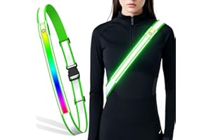 Samlior LED Cintura Riflettente, 5 Colori 3 modalità di Illuminazione Fascia da Corsa in Vita Ricaricabile per Corsa iclismo Jogging