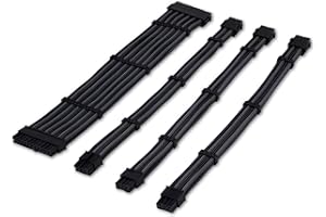 TECWARE FLEX Black/Grey PSU Sleeved Extension Cables Set 30cm
