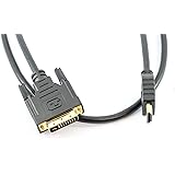 rhinocables HDMI zu DVI-Adapterkabel, DVI HDMI Kabel mit 1080P High Speed DVI 24+1 auf HDMI bidirektional Konverter unterstüt