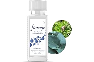 ‎FLORAGE Florage 100ml Saunaaufguss EUKALYPTUS LATSCHENKIEFER - 50 Jahre Erfahrung als deutsche Duftmanufaktur, hochergiebiges Aufgussmittel für die Sauna, viele Aufguss Düfte, vegan und ohne Tierversuche