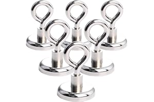 OCEUMAOA Imanes Potente de 45kg Fuerza,Imanes Neodimio Pesca D32mm Iman Fuerte para exteriores familia 6 Piezas