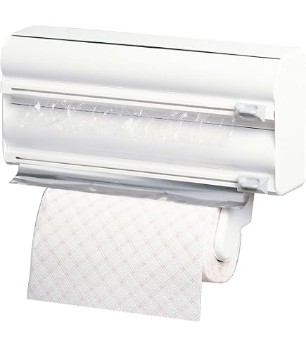 Support Mural Pour Rouleau De Papier Aluminium, Film Alimentaire Et Essuie-Tout TEKSHOPPING - Avec Étagère Transparente