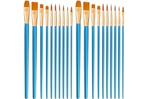 CNMTCCO Set di 20 pennelli per dipingere in nylon per pittura acrilica, olio, acquerello, guazzo, viso, per bambini e adulti (blu)