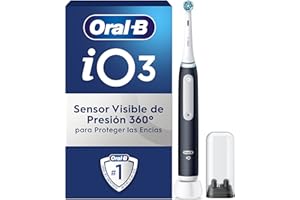 Oral-B iO 3N Cepillo de Dientes Eléctrico con Mango Recargable, 1 Cabezal y Estuche de Viaje, Diseñado por Braun, Regalos Originales Mujer y Hombre - Negro