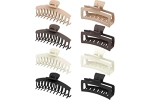 PROPOG Mollettone Capelli Donna Grande 13cm, 8 Pezzi Mollette Capelli Donna Ragazze Capelli Antiscivolo Resistenti Pinza per Capelli Eleganti Pinze Capelli Claw Clip Inscatolato