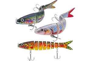 ‎NEWOFVIEW Newofview 3 Stück Angelköder, Gummifische Köder, Kunstköder Wobbler Hecht Fische Köder Set für Hecht, Barsch, Zander