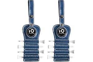 AMRTA Lot de 2 porte-tees de golf en cuir avec marqueur de balle