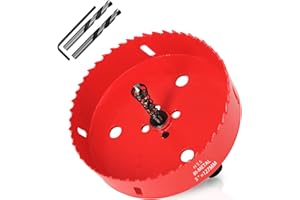 KACNON Scie Cloche Bi-métal 127 mm, M42 HSS Bimétallique Scie Trèpan, avec Adaptateur de Tige Triangulaire et Foret de Centrage, pour le Bois, Métal Mou, Plastique, Verre, Carrelage, Céramique