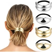 4 Stück Haarmanschetten Gold-Schwarz – Elastische Haarreifen Für Damen & Mädchen